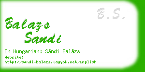 balazs sandi business card