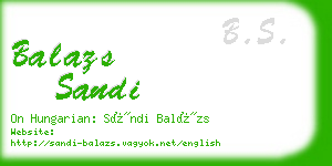 balazs sandi business card